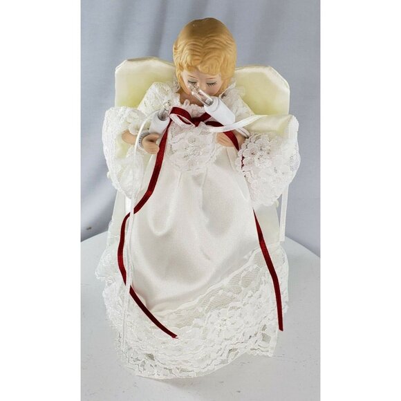 Vintage Joy Brite 10 Light Angel 9" Tree Top Table Decoration Porcelain Head - Picture 4 of 12